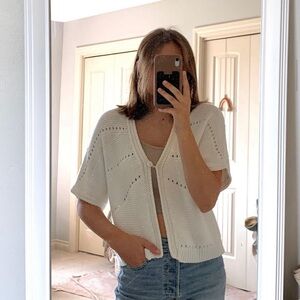 Croft And Barrow Knit One Button Open Cardigan